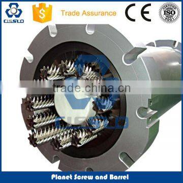 Screw and barrel for plastic extruder machine