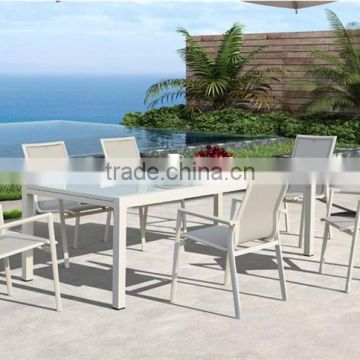 Aluminum Furniture Extendable Table And Mesh Chair