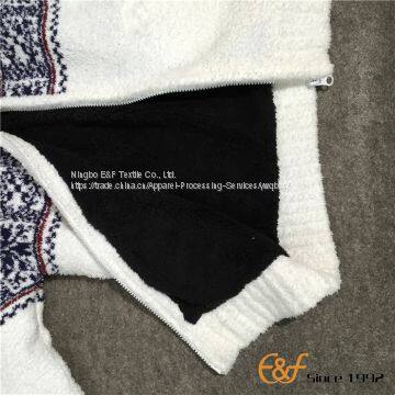 Teen-agers Mock Neck Full Zip Long Sleeves Cardigan Sweater photo-5