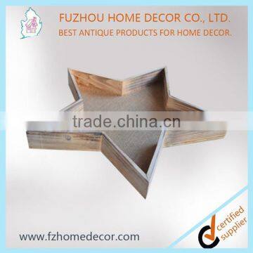 Antique wooden serving trays for home in star shaped