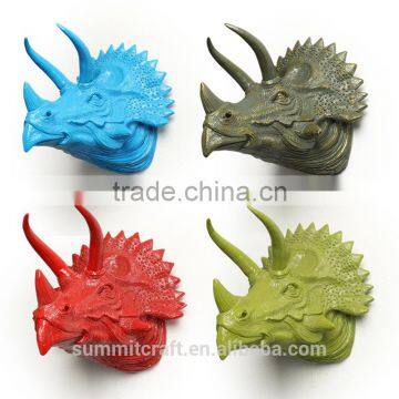 Resin wall animal head mount triceratops dinosaur head