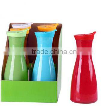 1 liter color glass beverage bottle with plastic lid