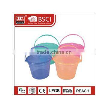 colorful transparent plastic bucket with lid handle 4L 6L 8L 10L