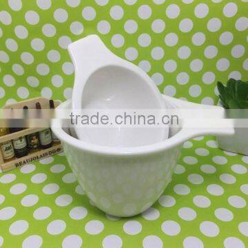 Stocked Popular White Ceramic Bowl Ceramic Dished With Single Handles photo-2