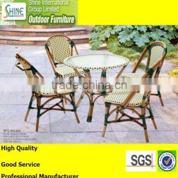 Outdoor furniture french bamboo bistro chair and table garden dining set