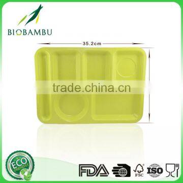 Corn Starch Long-lasting Affordable Bamboo Fiber Divided Dinner Plate photo-2