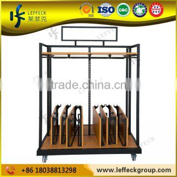 Protable metal clothing gondola store shelf fixtures