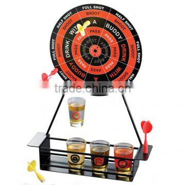 dart shot glass drinking game set with mini Metal stand