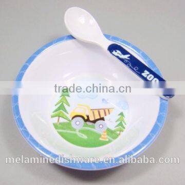 Melamine Kids Cake Dinnerware Set / Children Cake Tableware Spoon Fork and Bowl Set photo-2