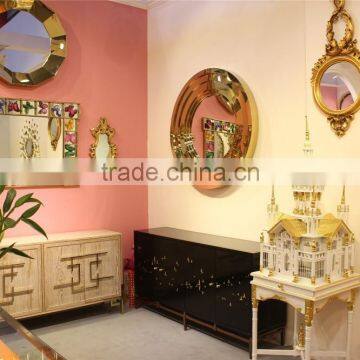 Stainless Steel Modern Wall Mirror With Gold Finish photo-4