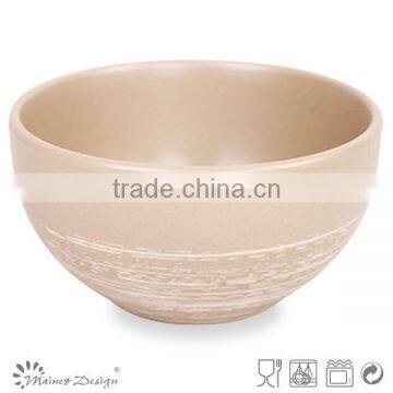 Round Shape Ceramic Rice Bowl With Silk Screen Antique Brush photo-4