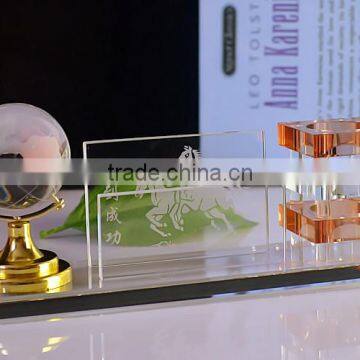 JINGYAGE Office Table Set Crystal Pen Holder Set Horse Pen Holder photo-2