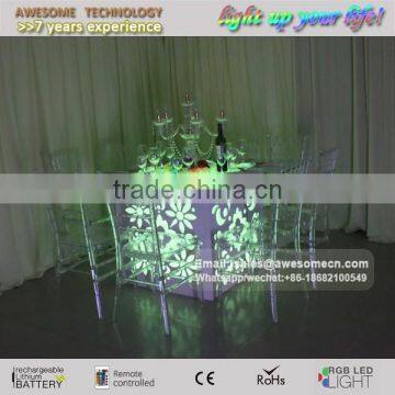 Folding Led Wedding Table With Lasering Pattern