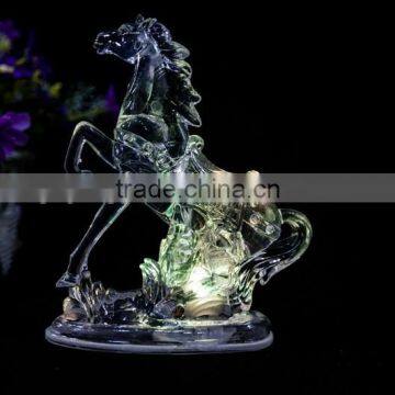 China manufacturer acrylic LED lighting Galloping horse home table decorations