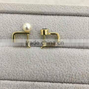 2016 AAA 6.5-7mm Akoya Pearl With 18k Yellow Gold Earring photo-2