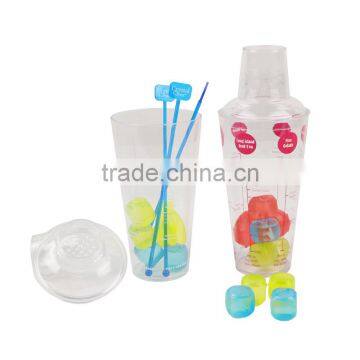 Plastic cocktail shaker set 750ml