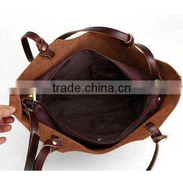 Promotional Tote Bags Office Lady Bag Fashion Shoulerbag Light Brown Women Tote Bag photo-3