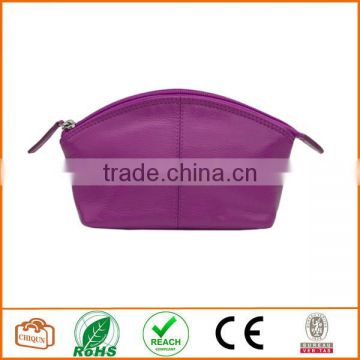 Leather Cosmetic Pouch Fuchsia