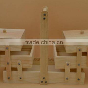 folding wooden sewing box