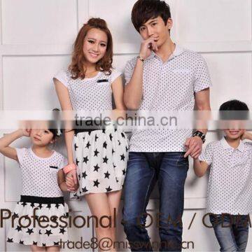 fashion stars pattern white family t shirt sets dress set family love clothing sets