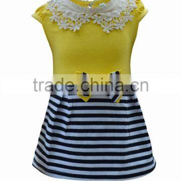 Girl Dress with printing & lace