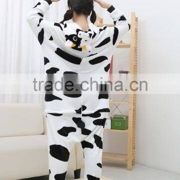 Flannel Cartoon Adult Animal Jumpsuit Animal Pajamas Jumpsuit Cow Design photo-2
