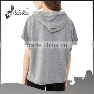 Wholesale Women's Solid Color T-shirt Hoodie With Hood photo-2