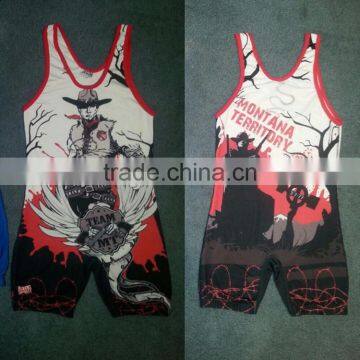USA Cheap Custom Sublimated Wrestling Singlets