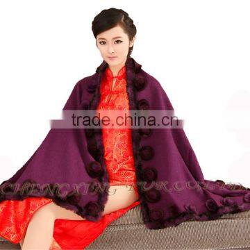 CX-B-P-40D New Products Fur Floral Cheap Wholesale Pashmina Shawl photo-6