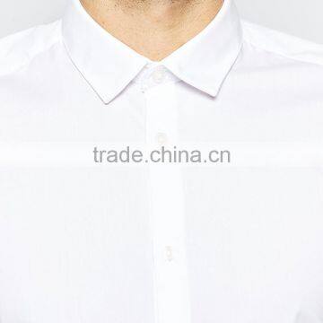 Slim Fit White Shirt With Long Sleeves Formal Business White Shirt in Poplin photo-2