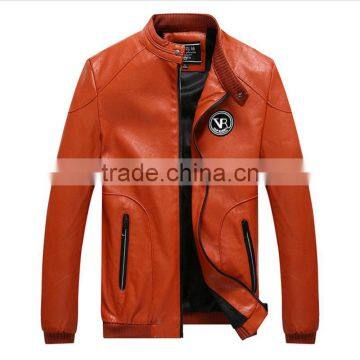 MSW0029 Korean Baseball Jacket Autumn Jacket Coat PU Leather Casual Male Tide Jacket