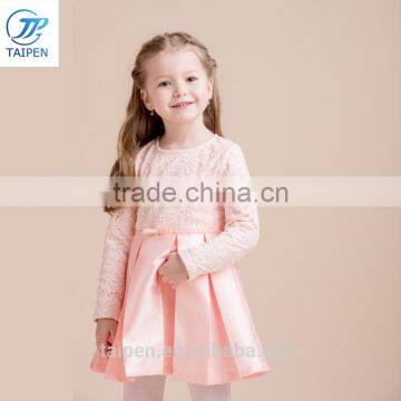 Girl's New Year Party Dress In Stain And Embroidery Fabric 2017 Spring Dress Designs For Girl photo-2