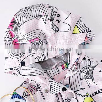 S60596B Baby Girls Rainbow Wind Hooded Jacket photo-4