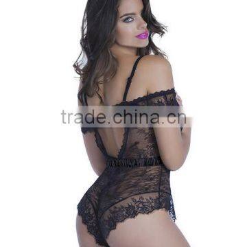 Runwaylover 5162 Ladies Sexy Party Sexy Strap Black Bodysuit photo-2