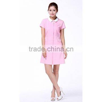 Juqian 2016 Pink Nice Fashionable Short Sleeve Hospital Female Staff Nurse Uniform Designs photo-4