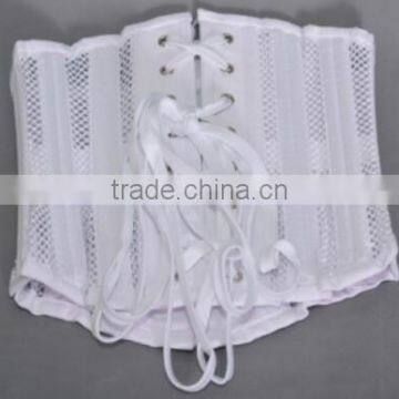 Instyles Black White Mesh 26 Steel Double Boned Waist Corset Steampunk Corselet New photo-4