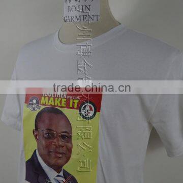 White Color Printed Face Cheap Election Tshirt 100% Polyester 140~150g photo-2
