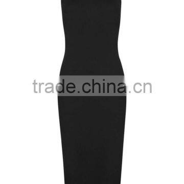 Women's Black Vest Midi Dress