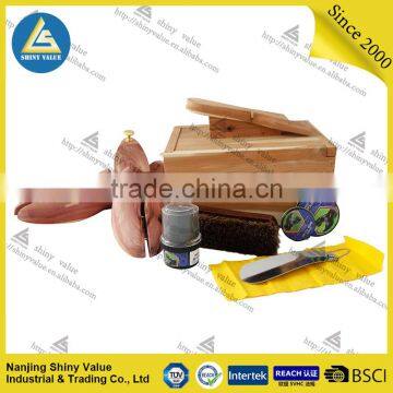 Original cedar wood high quality wooden box for shoe care products storage