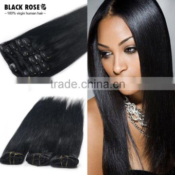 8A Grade Virgin Unprocessed Human Hair Peruvian Clip In Hair Extensions Straight Virgin Hair Extensions A Clip Naturel