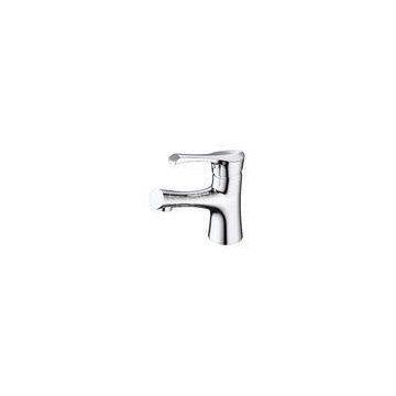 Brass Ceramic Basin Mixer Faucet , Contemporary Single Hole Basin Faucet