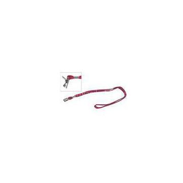 Red tubular Polyester promotional flip top clip ID Card Holder Lanyard 30021