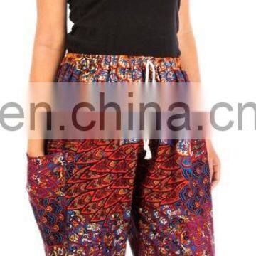 Colourful Peacock - Aladdin Drawstring Trousers Hippie Festival Boho Trouser Pants photo-6