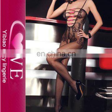 Spaghetti Strap Eyelash Lace Black Sheer Sexy Bodystocking photo-4