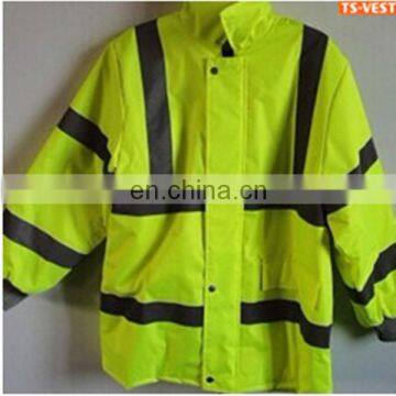 Hi Vis warm road safety reflective Jacket PU coating