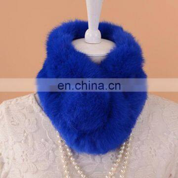 Fashion 100% real rabbit fur scarf neck warmer for lady winter fashion warm