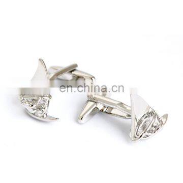 Silver Color Fashion Boat Design Copper Material Cufflinks photo-2