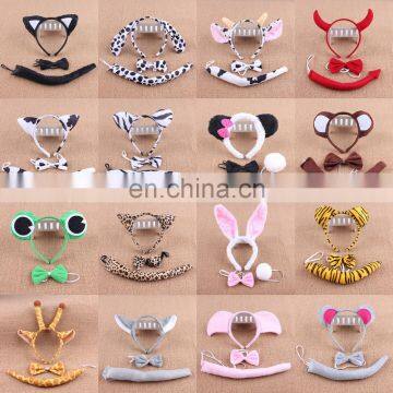 3pcs cat animal ears party headband with bow tie