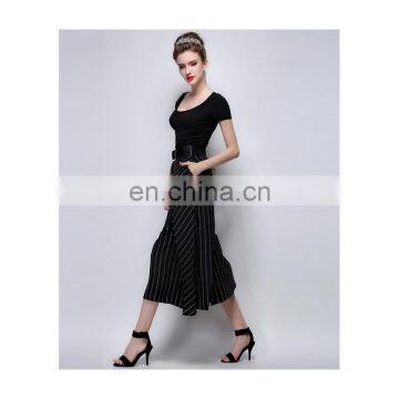 New Fashion Dress Temperament Strip Pattern Empire Loose Pants for Women Wear photo-3