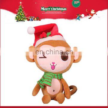 Soft toys 12'' stuffed red christmas monkey doll